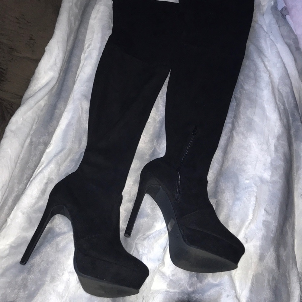 Fashion Nova thigh high suede boots